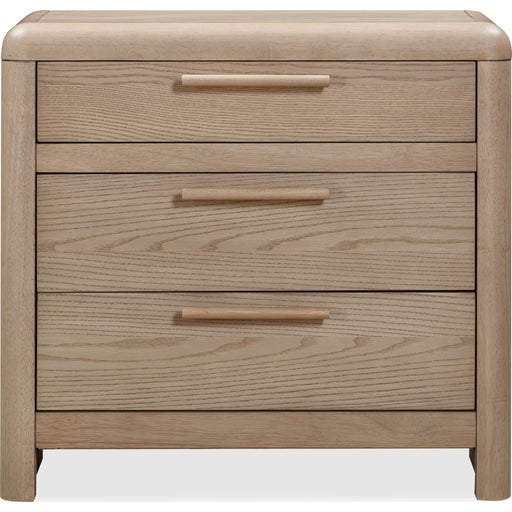Modus Furniture Furano Three Drawer Ash Wood Nightstand in Ginger 655450441080 QDTW81B Image 1