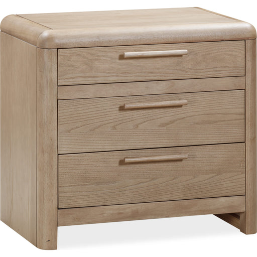 Modus Furniture Furano Three Drawer Ash Wood Nightstand in Ginger 655450441080 QDTW81B Image 2
