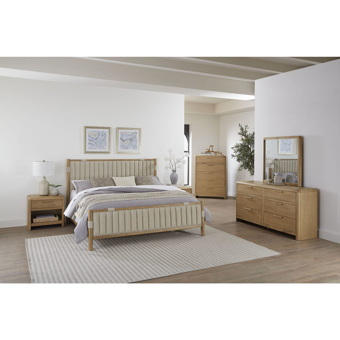 Modus Furniture Furano Upholstered Panel Bed in Ginger and Brun Boucle  QDTWJ  Image 2