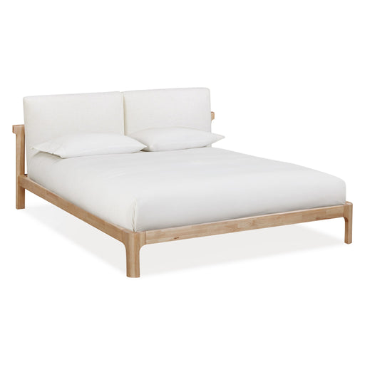 Modus Furano Upholstered Two Cushion Platform Bed in Ginger and Natural Linen Image 1