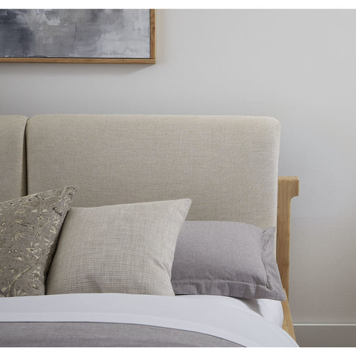 Modus Furniture Furano Upholstered Two Cushion Platform Bed in Ginger and Natural Linen  QDTWK  Image 1