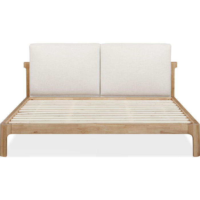 Modus Furniture Furano Upholstered Two Cushion Platform Bed in Ginger and Natural Linen  QDTWK  Image 6