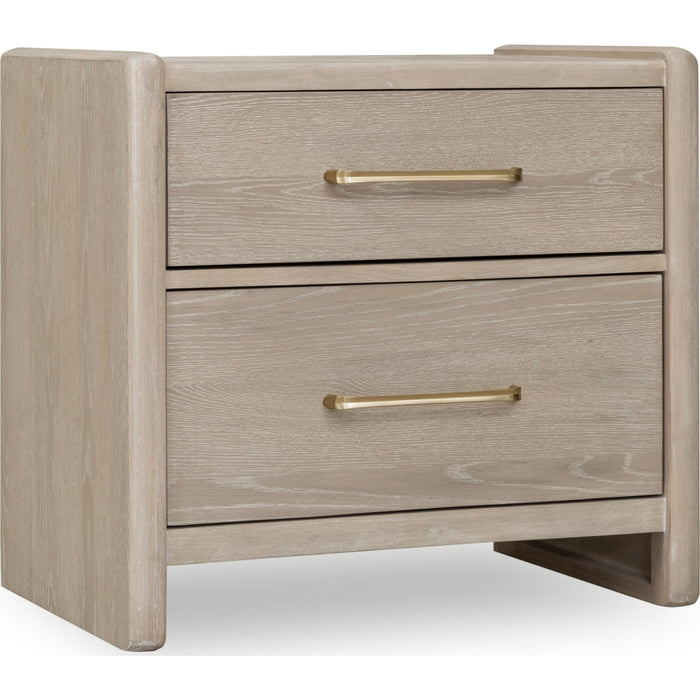 Modus Furniture Gardenia 2 Drawer Oak Wood Nightstand in Chai 655450465673 SDTK81 Image 1