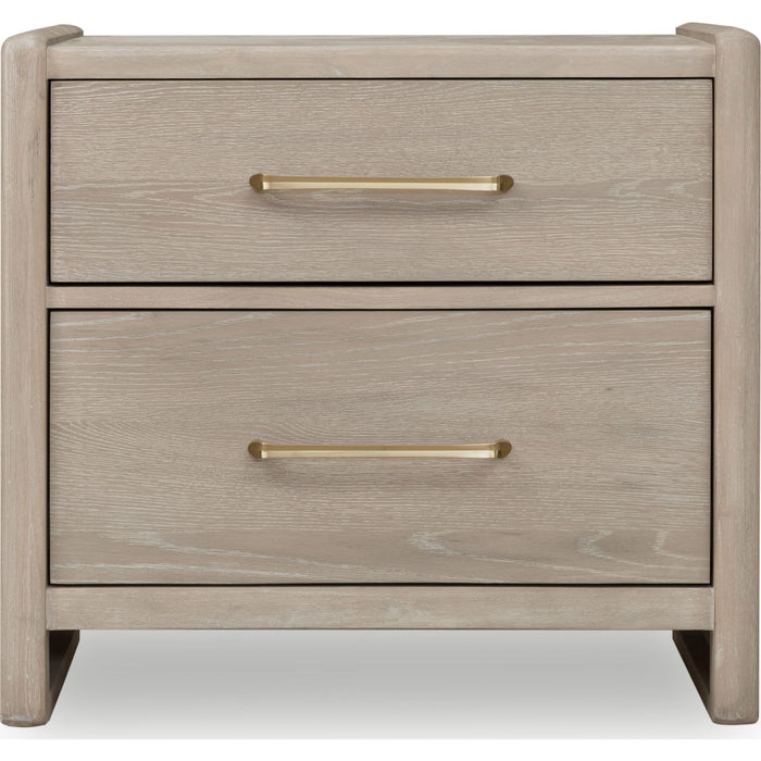 Modus Furniture Gardenia 2 Drawer Oak Wood Nightstand in Chai 655450465673 SDTK81 Image 2