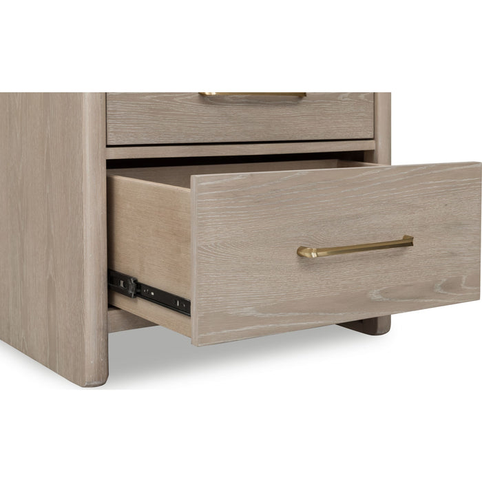 Modus Furniture Gardenia 2 Drawer Oak Wood Nightstand in Chai 655450465673 SDTK81 Image 4