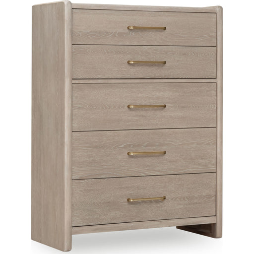 Modus Furniture Gardenia Five Drawer Oak Wood Chest in Chai 655450465703 SDTK84 Image 1