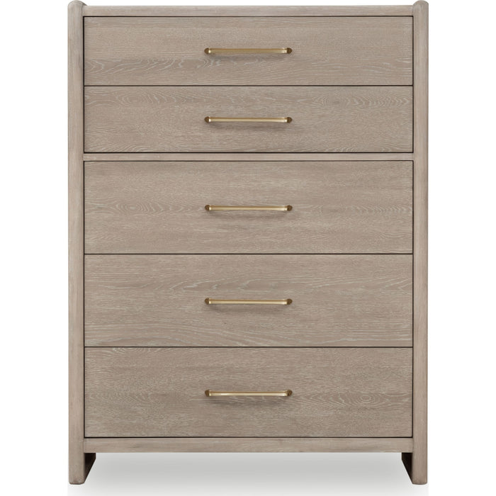 Modus Furniture Gardenia Five Drawer Oak Wood Chest in Chai 655450465703 SDTK84 Image 2