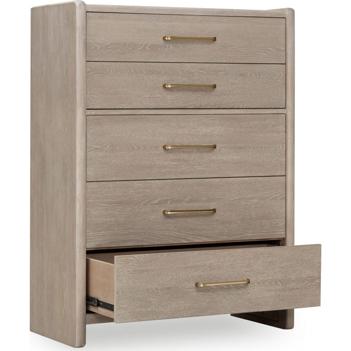 Modus Furniture Gardenia Five Drawer Oak Wood Chest in Chai 655450465703 SDTK84 Image 3