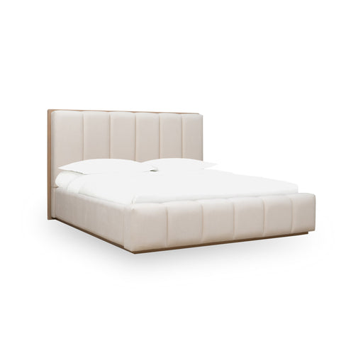 Modus Gardenia Wood Frame Upholstered Platform Bed in Cotton and ChaiImage 1