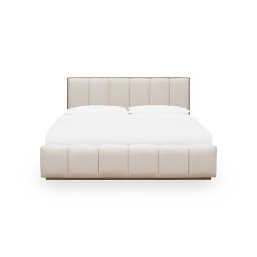 Modus Gardenia Wood Frame Upholstered Platform Bed in Cotton and ChaiMain Image