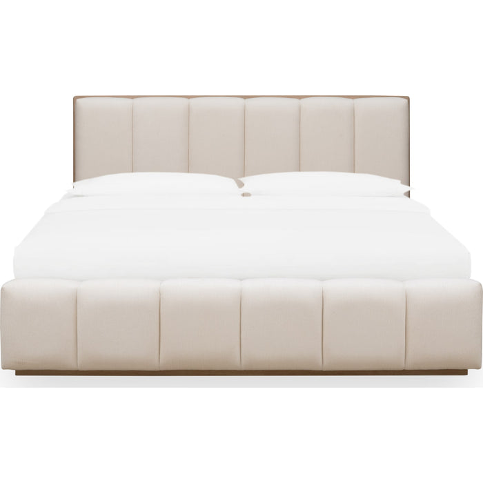 Modus Furniture Gardenia Wood Frame Upholstered Platform Bed in Cotton and Chai  SDTKH  Image 2