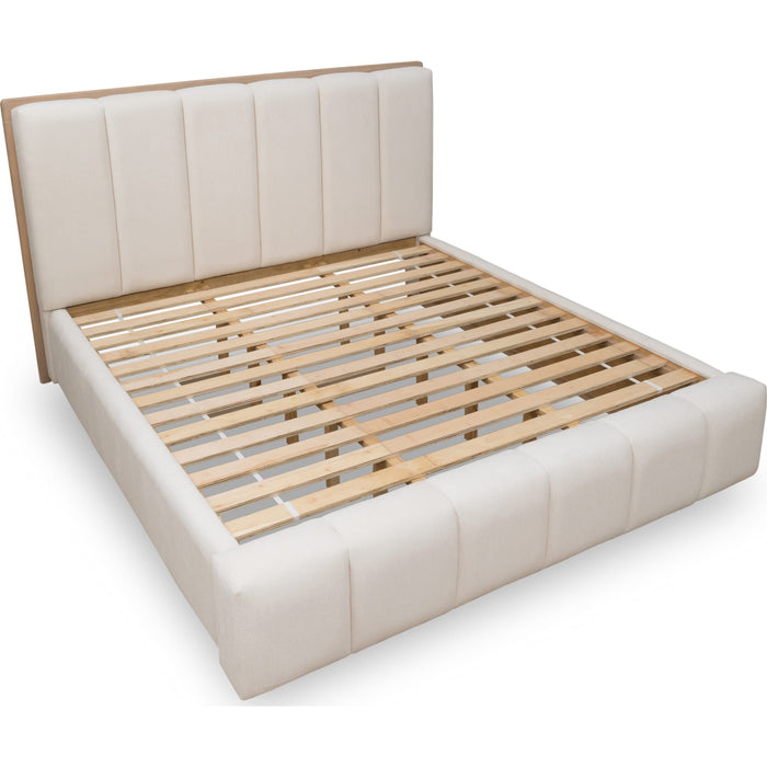 Modus Furniture Gardenia Wood Frame Upholstered Platform Bed in Cotton and Chai  SDTKH  Image 8