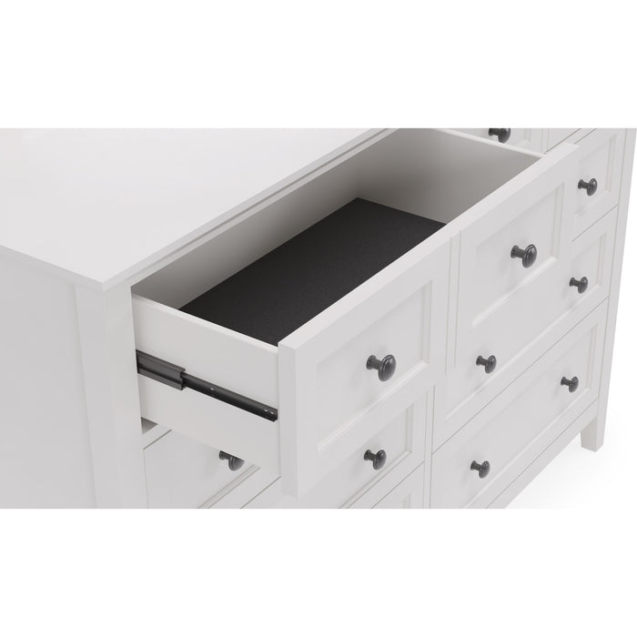 Modus Furniture Grace Eight Drawer Dresser in Snowfall White (2024) 655450431661 PNRA82A Image 1