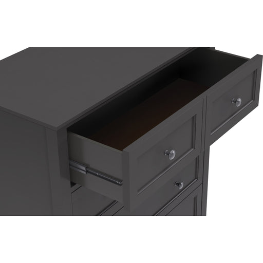 Modus Furniture Grace Five Drawer Chest in Raven Black (2024) 655450431654 PNRB84A Image 1