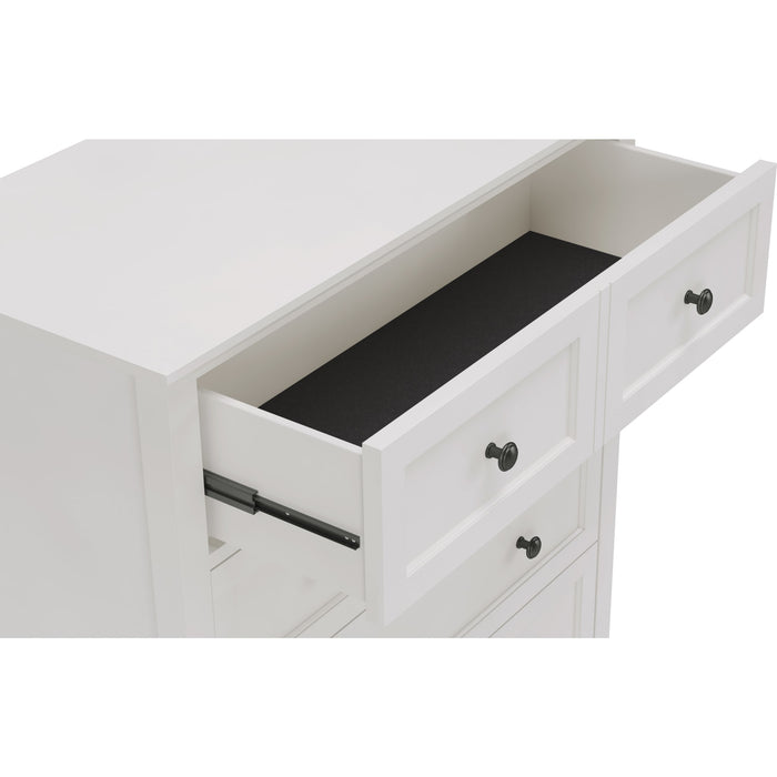 Modus Furniture Grace Five Drawer Chest in Snowfall White (2024) 655450431678 PNRA84A Image 1
