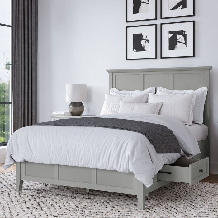 Modus Grace Four Drawer Platform Storage Bed in Elephant Gray Main Image
