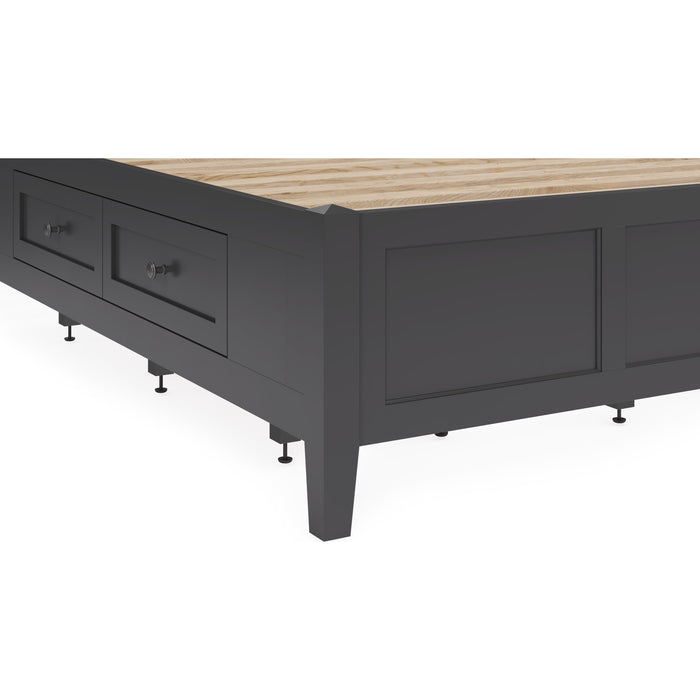 Modus Furniture Grace Four Drawer Platform Storage Bed in Raven Black  PNRBD  Image 9