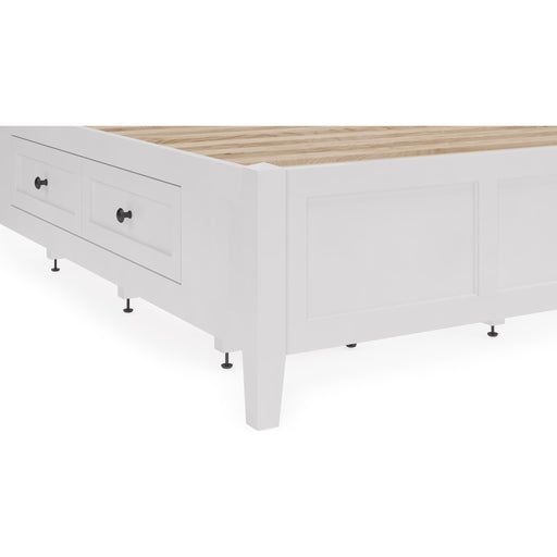 Modus Furniture Grace Four Drawer Platform Storage Bed in Snowfall White  PNRAD  Image 3
