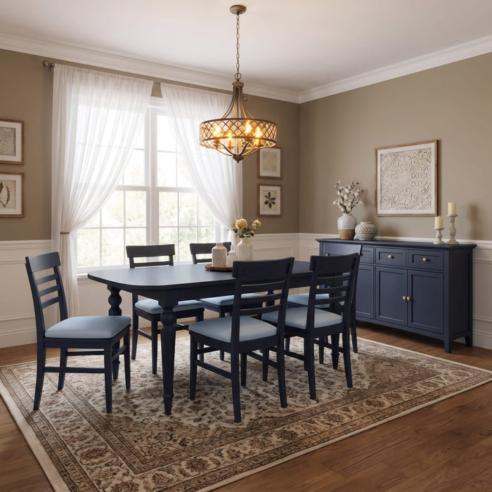 Modus Furniture Grace Ladder Back Dining Side Chair in Blueberry 655450519383 PNKX63 Image 5