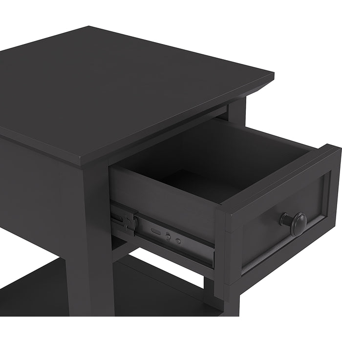 Modus Furniture Grace One Drawer Drink Table in Raven 655450509056 PNRB22D Image 3
