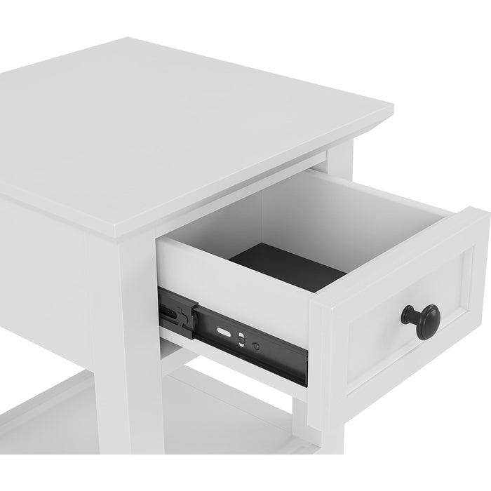 Modus Furniture Grace One Drawer Drink Table in Snowfall 655450509087 PNRA22D Image 3