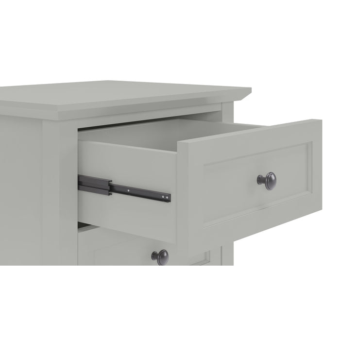 Modus Grace Three Drawer Nightstand in Elephant Grey Image 4
