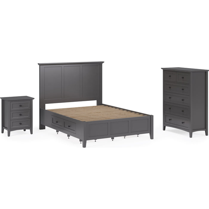 Modus Furniture Grace Three Drawer Nightstand in Raven Black 655450408861 PNRB81 Image 13
