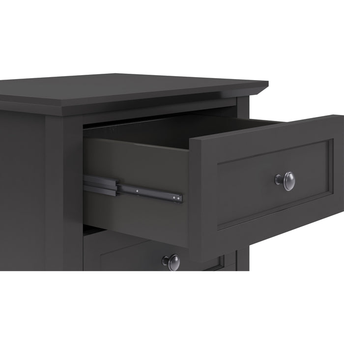 Modus Furniture Grace Three Drawer Nightstand in Raven Black 655450408861 PNRB81 Image 1