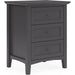Modus Furniture Grace Three Drawer Nightstand in Raven Black 655450408861 PNRB81 Image 5