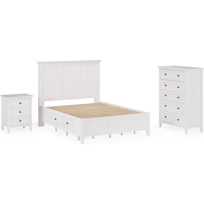 Modus Furniture Grace Three Drawer Nightstand in Snowfall White 655450408441 PNRA81 Image 10