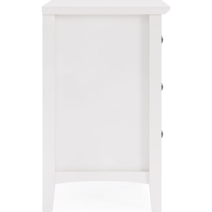 Modus Furniture Grace Three Drawer Nightstand in Snowfall White 655450408441 PNRA81 Image 3