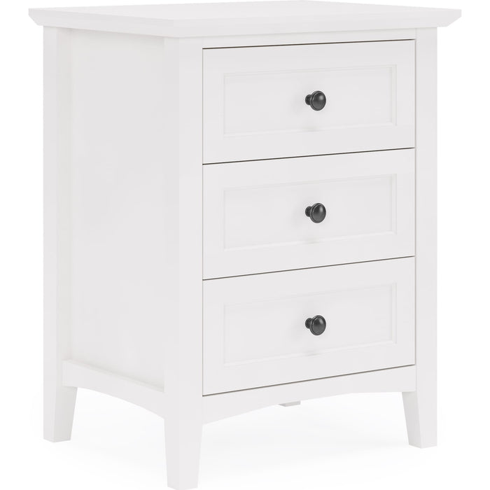 Modus Furniture Grace Three Drawer Nightstand in Snowfall White 655450408441 PNRA81 Image 4
