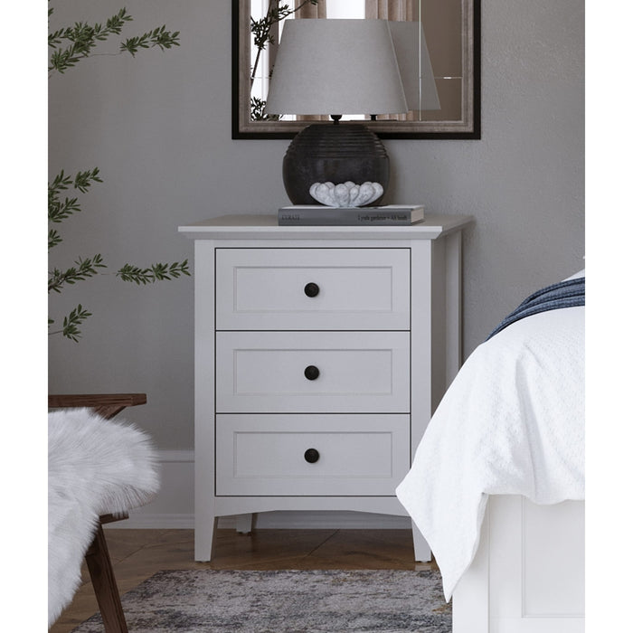 Modus Furniture Grace Three Drawer Nightstand in Snowfall White 655450408441 PNRA81 Image 5