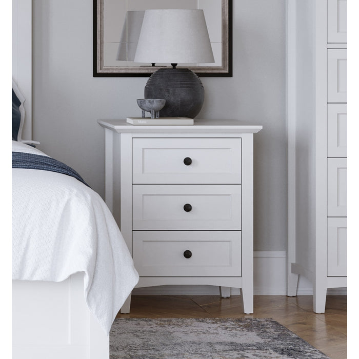 Modus Furniture Grace Three Drawer Nightstand in Snowfall White 655450408441 PNRA81 Image 6