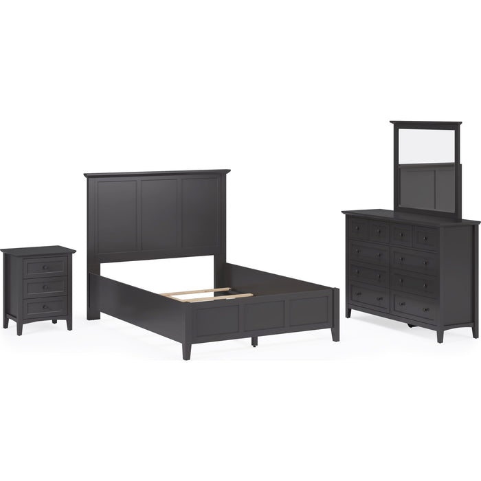 Modus Furniture Grace Three Panel Bed in Raven Black  PNRBL  Image 9