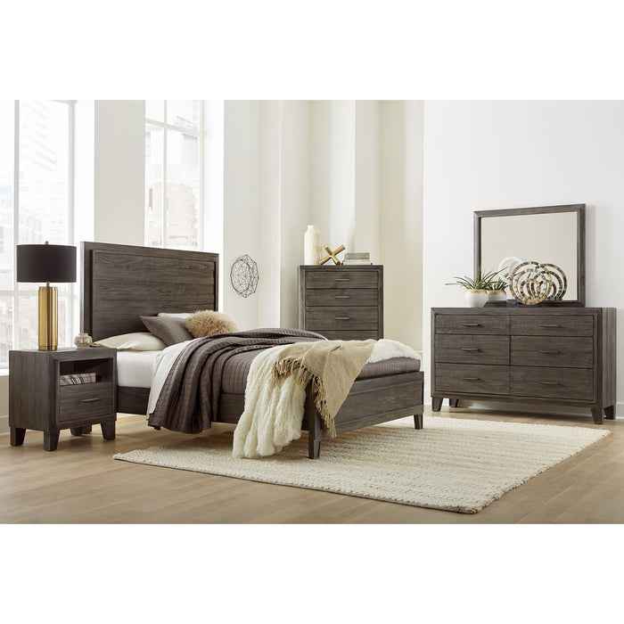 Modus Hadley Solid Wood Panel Bed in OnyxImage 1