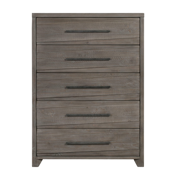 Modus Hearst Solid Wood Five Drawer Chest in Sahara TanImage 4
