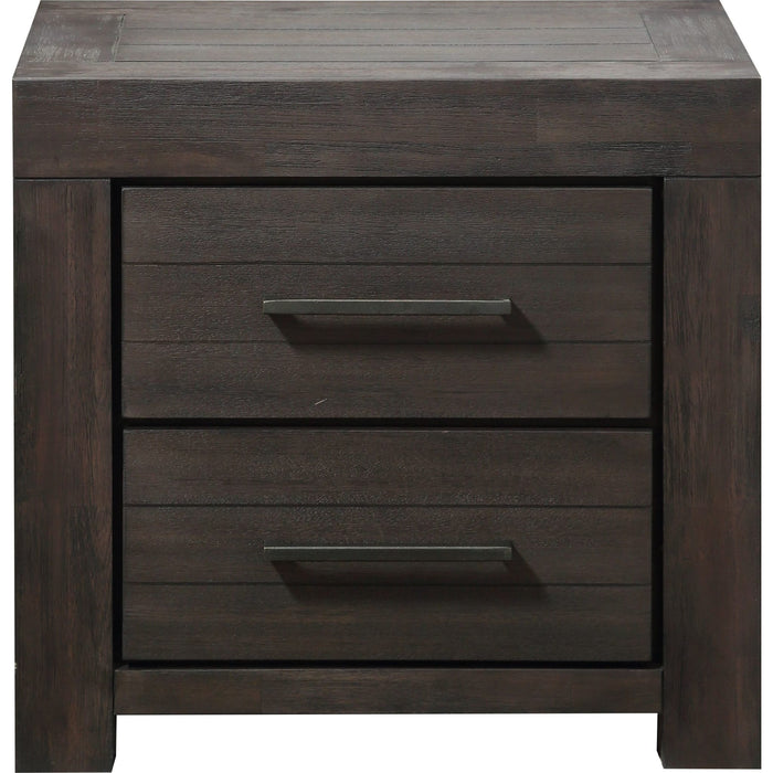Modus Furniture Heath Two Drawer Nightstand in Basalt Grey 655450199622 3H5781 Image 2