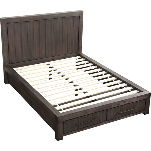 Modus Furniture Heath Two Drawer Wood Storage Bed in Basalt Grey  3H57D  Image 4