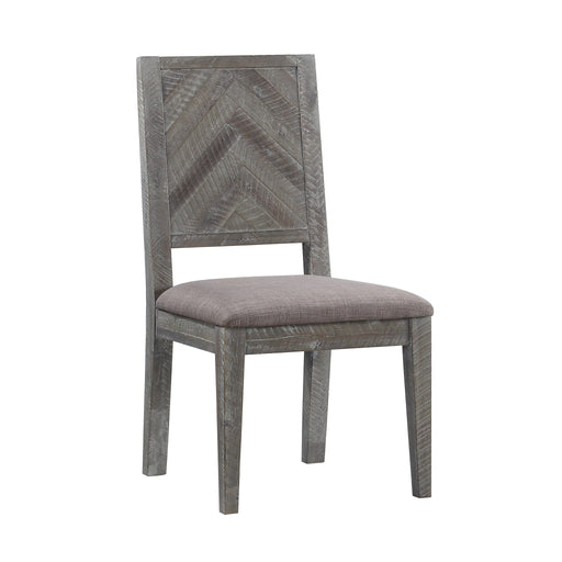 Modus Herringbone Solid Wood Upholstered Dining Chair in Rustic LatteImage 1