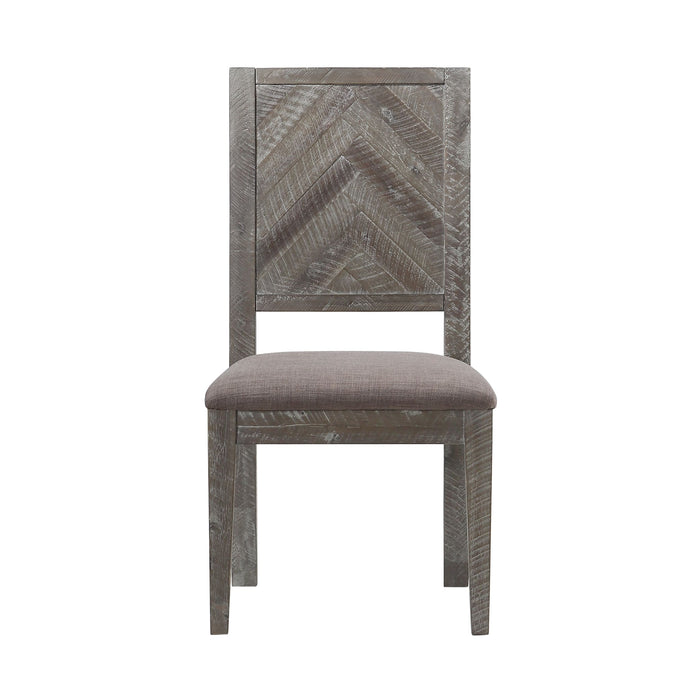 Modus Herringbone Solid Wood Upholstered Dining Chair in Rustic LatteImage 2