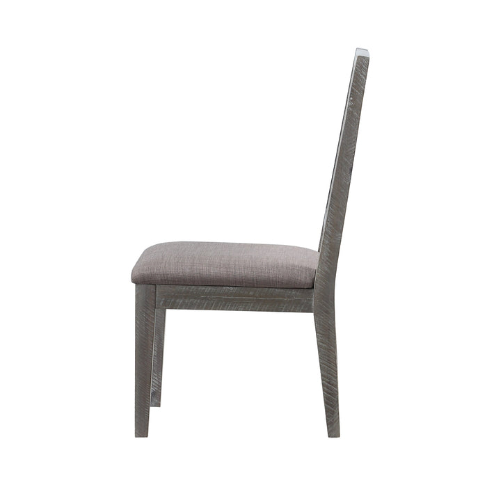 Modus Herringbone Solid Wood Upholstered Dining Chair in Rustic Latte Image 3