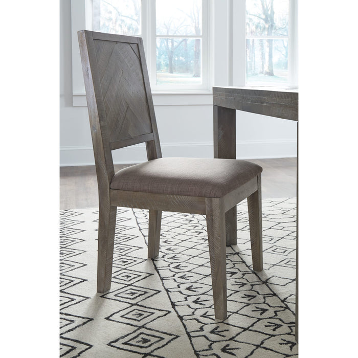 Modus Furniture Herringbone Solid Wood Upholstered Dining Chair in Rustic Latte 655450255595 5QS363B Main Image