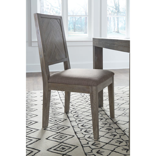 Modus Herringbone Solid Wood Upholstered Dining Chair in Rustic LatteMain Image