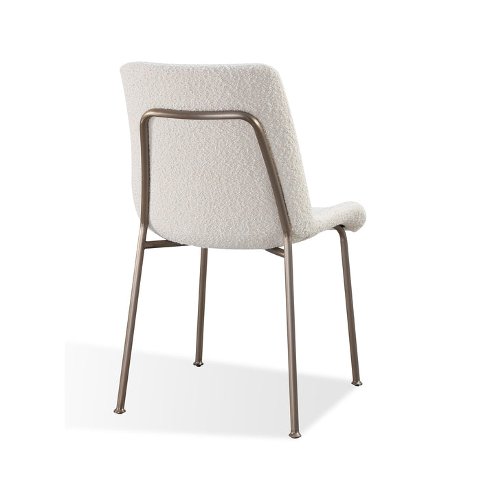 Modus Jade Upholstered Dining Chair in Cottage Cheese Boucle and Brushed Nickel MetalImage 5