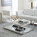 Modus Furniture Jasper Coffee Table in Acrylic, White Glass and Polished Stainless Steel 655450307249 8YW421 Main Image
