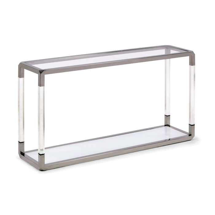 Modus Jasper Console Table in Acrylic/White Glass/PSS Image 3