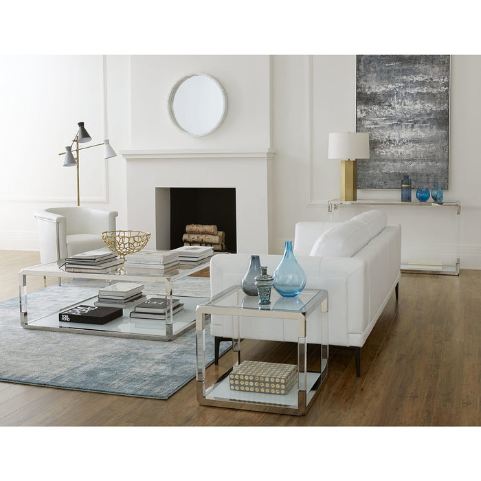 Modus Jasper End Table in Acrylic/White Glass/PSS Image 1