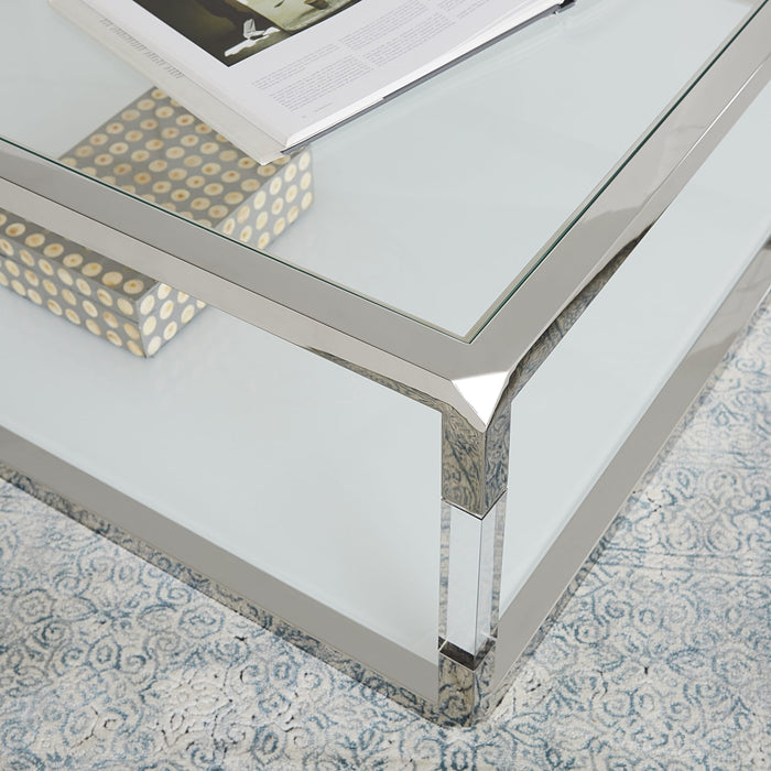 Modus Furniture Jasper End Table in AcrylicWhite GlassPSS 655450307300 8YW422 Image 2