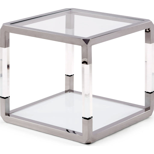 Modus Furniture Jasper End Table in AcrylicWhite GlassPSS 655450307300 8YW422 Image 3